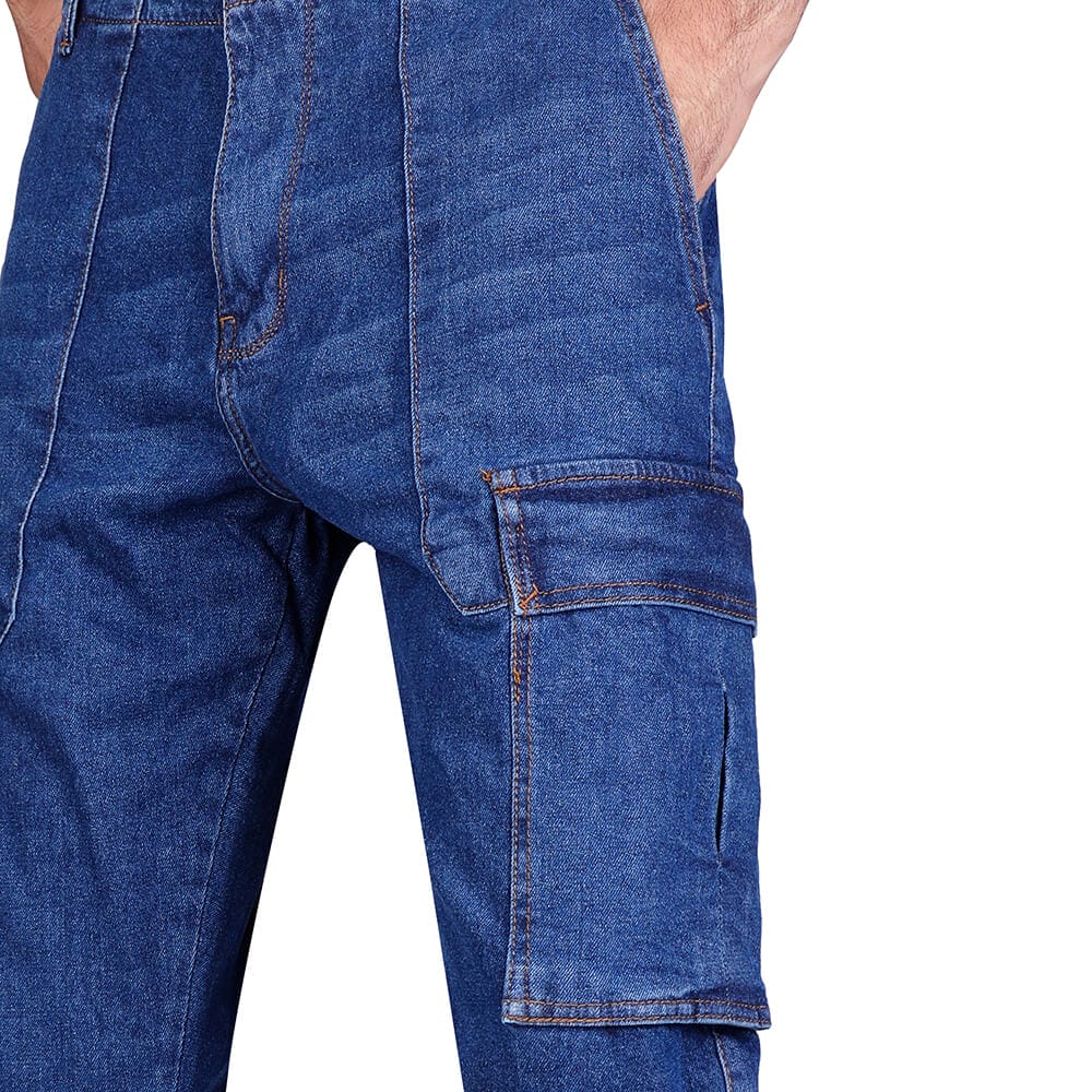 Coup - Cargo Mid-Rise Denim Jeans with Pockets and Button Closure Coup - Cargo Mid-Rise Denim Jeans with Pockets and Button Closure - Image 2