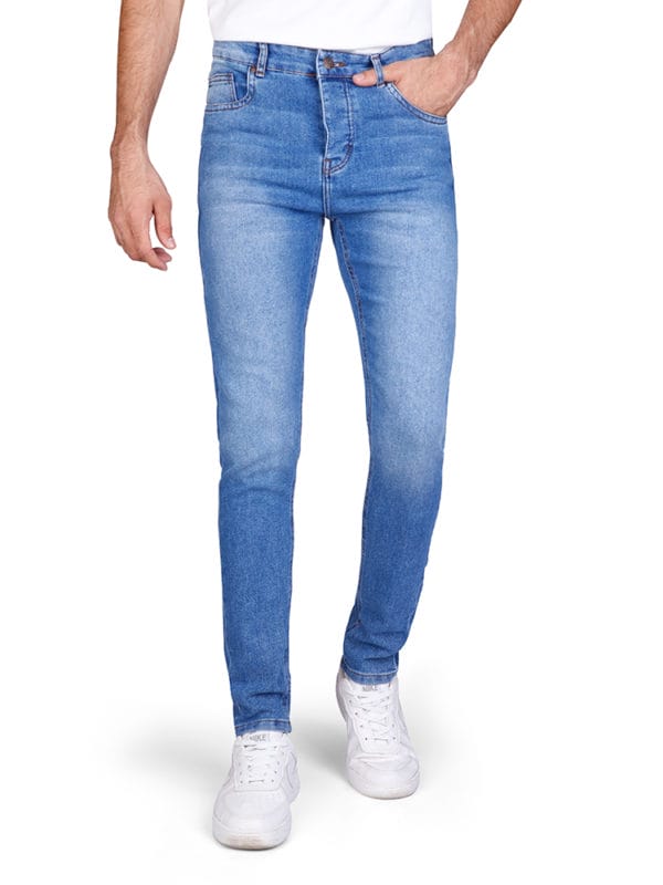 Coup - Mid-Rise Denim Jeans with Pockets and Button Closure