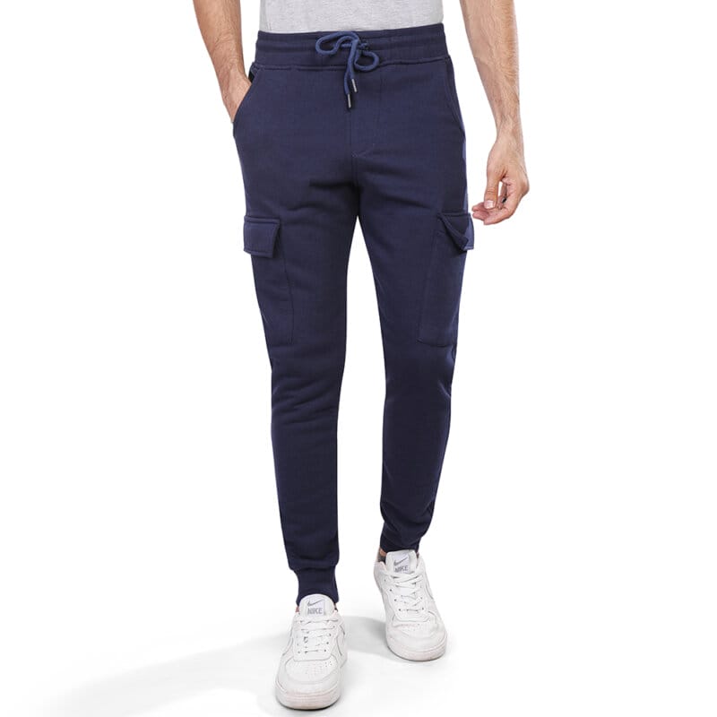 Coup - Solid Jog Pants with Pockets and Drawstring Closure