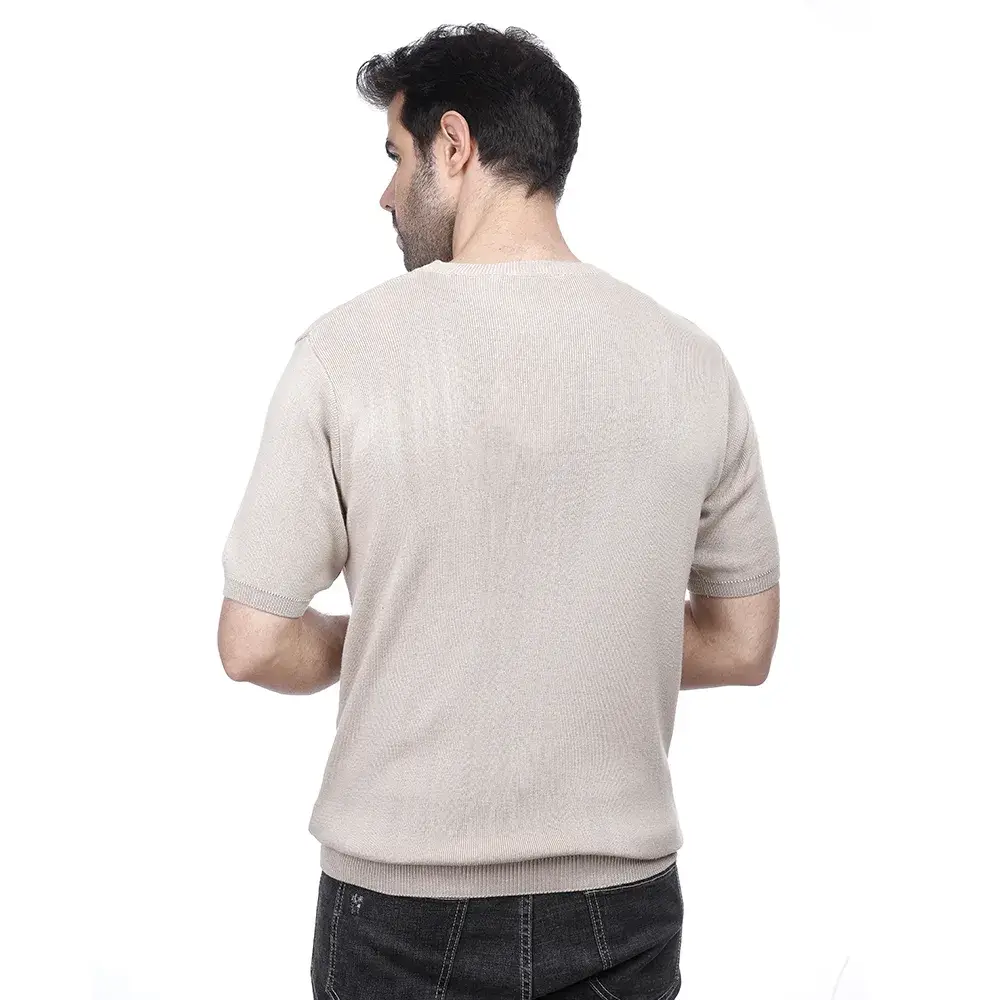 C oup Collection Textured Stone Relaxed Cut Knitwear Pique T-Shirt C oup Collection Textured Stone Relaxed Cut Knitwear Pique T-Shirt - Image 2