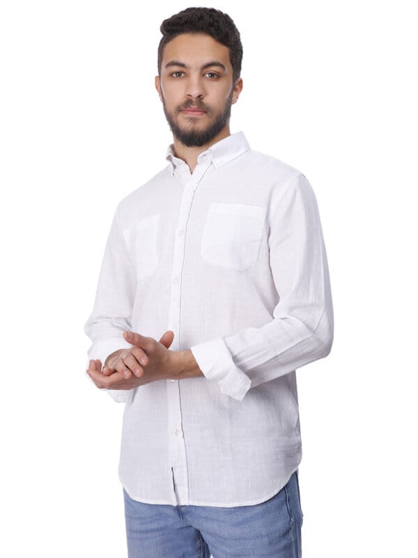 Coup - Texture Plain Shirt With Pockets Details