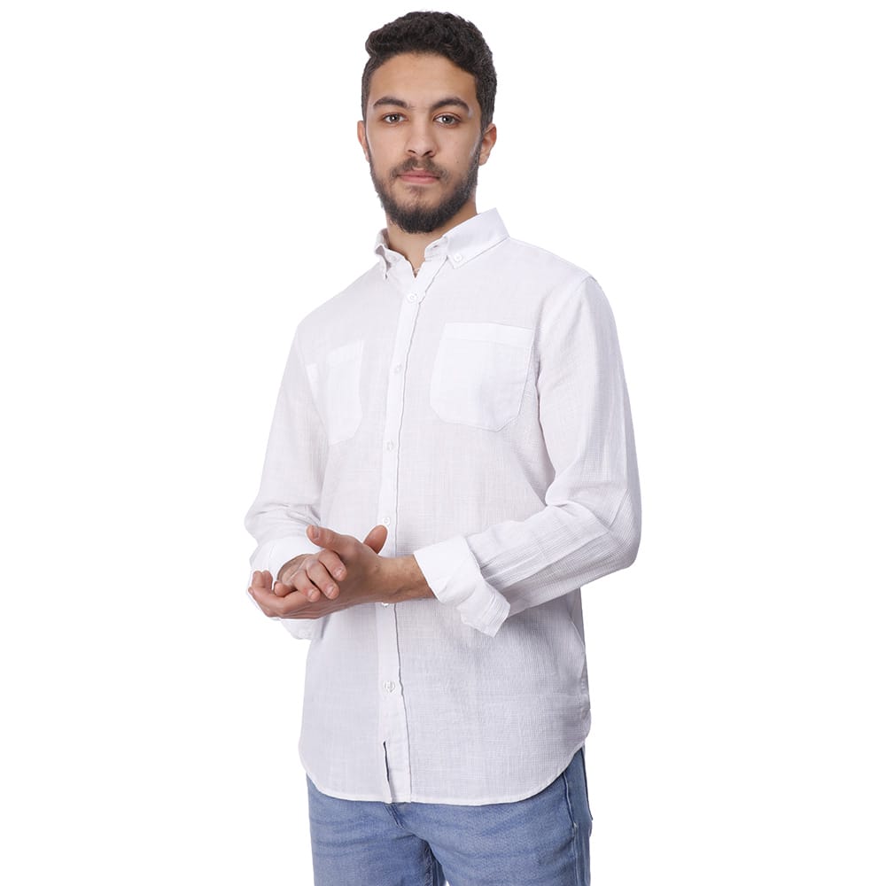 Coup - Texture Plain Shirt With Pockets Details Coup - Texture Plain Shirt With Pockets Details