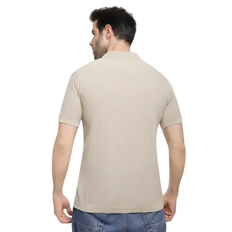 Coup - Solid Polo-shirt with Short Sleeves - Image 2