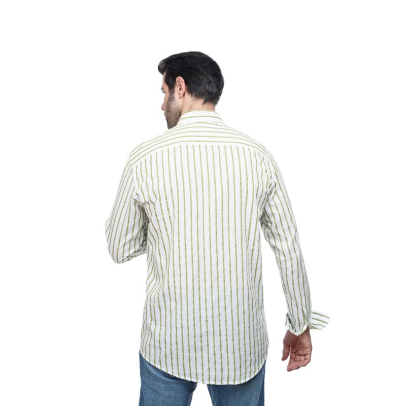 Coup - Vertical Stripe Button Down Shirt For Men - Image 2