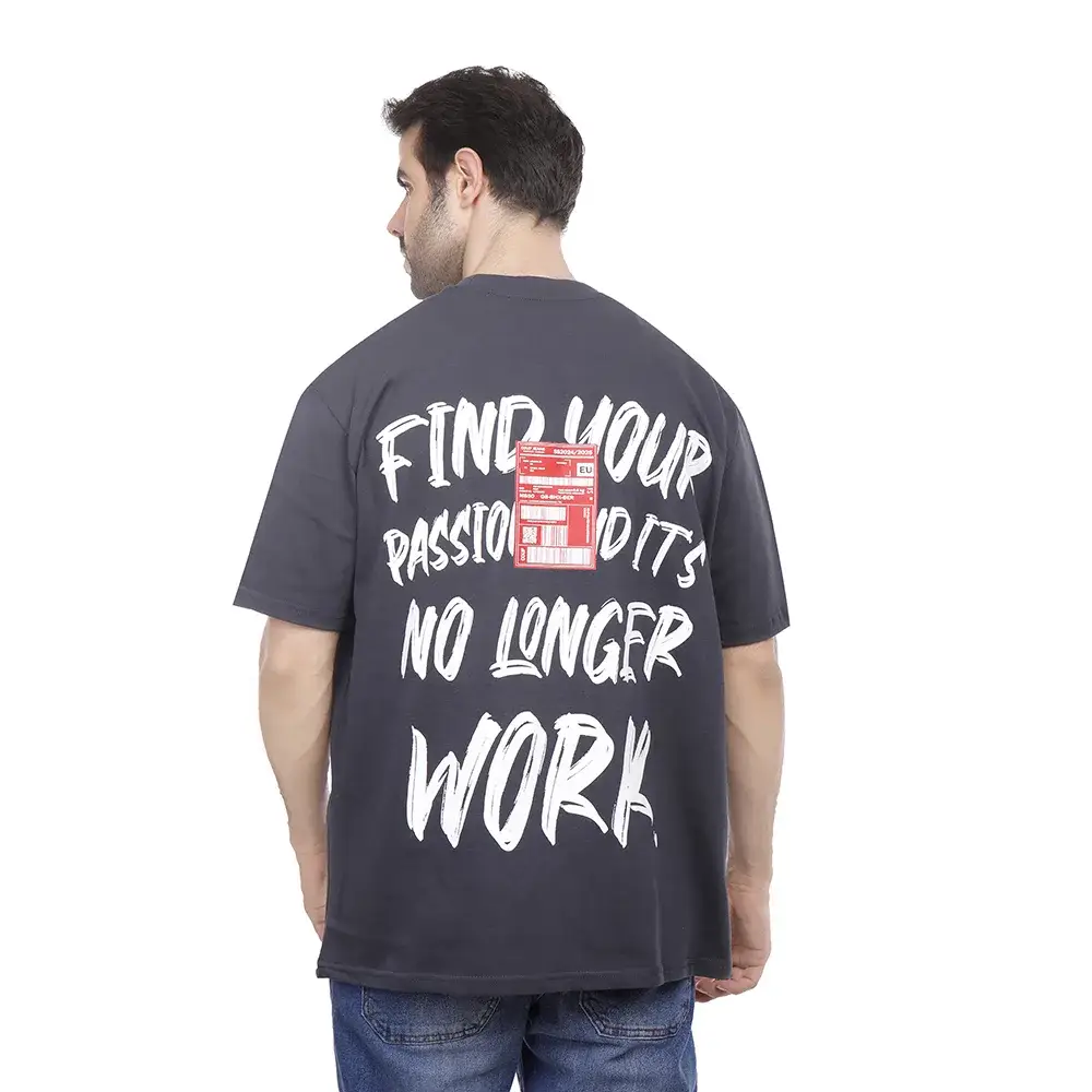 Coup - Text Print T-Shirt with Short Sleeves Coup - Text Print T-Shirt with Short Sleeves - Image 2