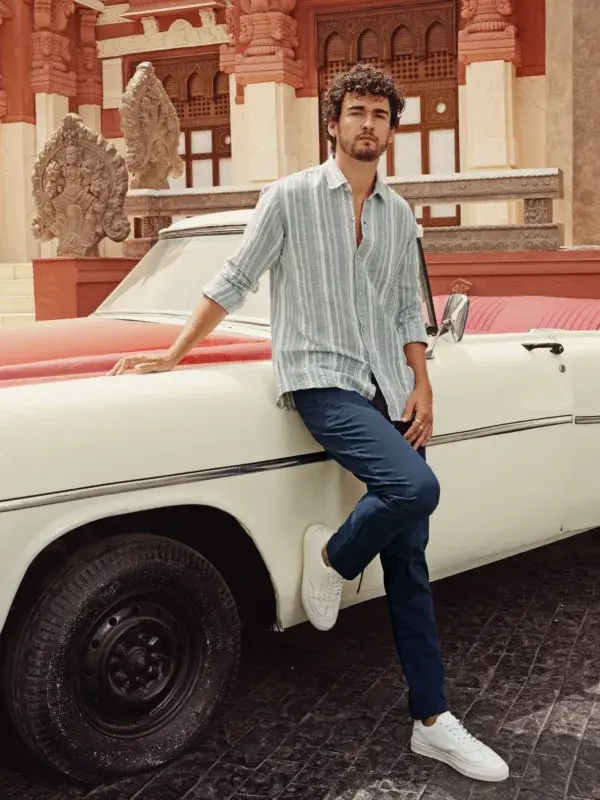 Coup - Vertical Stripe Button Down Shirt