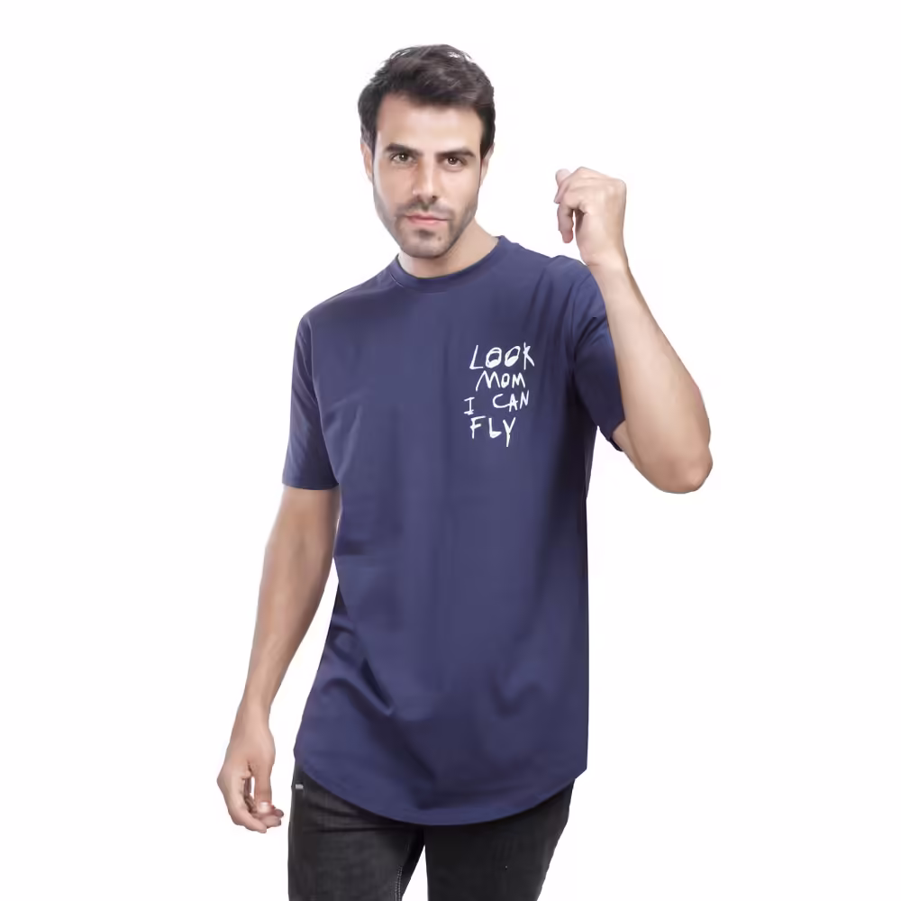 Coup - Text Print T-Shirt with Short Sleeves Coup - Text Print T-Shirt with Short Sleeves - Image 2