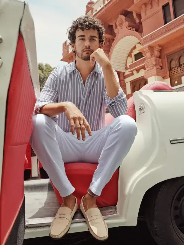 Coup - Vertical Stripe Button Down Shirt