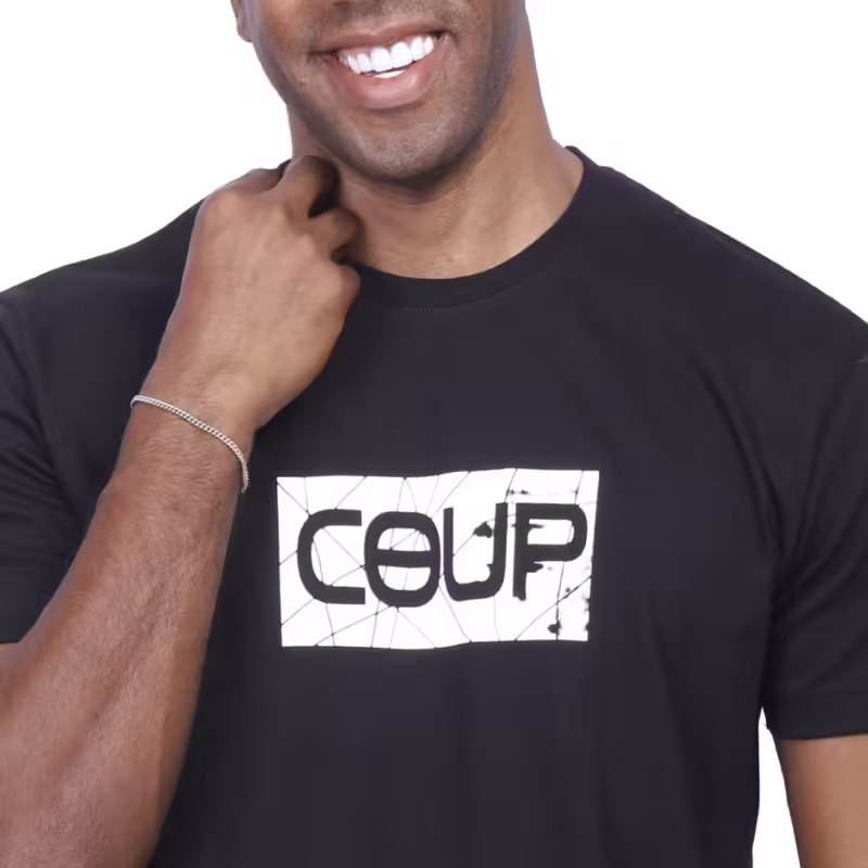 Coup - Text Print T-Shirt with Short Sleeves
