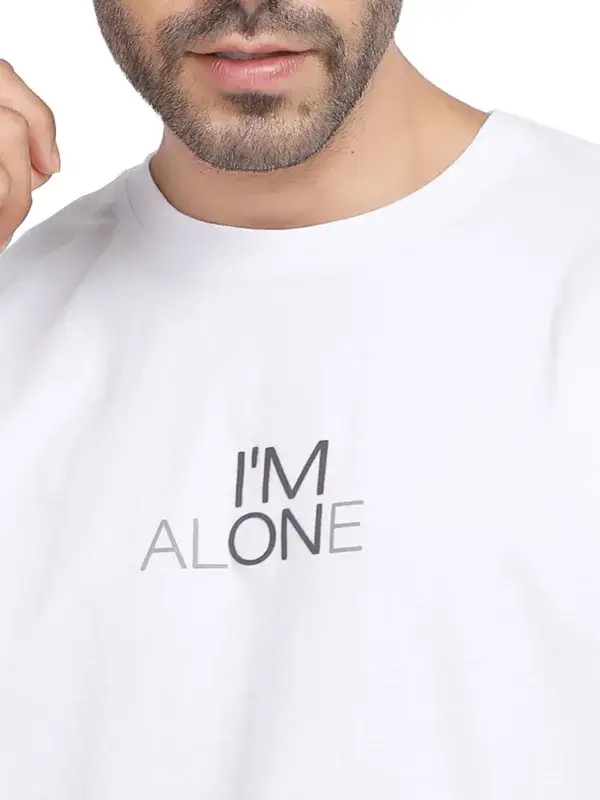 Coup Collection - Text Print T-Shirt with Short Sleeves