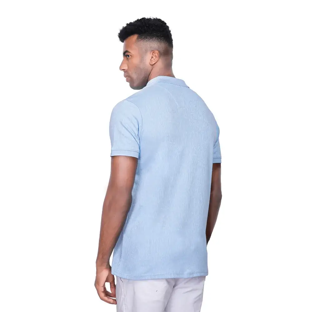 Coup - Men's Slim Fit Slim Fit Plain Zippered Polo Collar T-Shirt Coup - Men's Slim Fit Slim Fit Plain Zippered Polo Collar T-Shirt - Image 2
