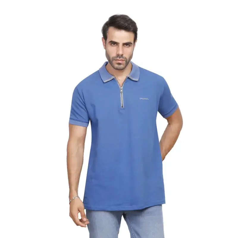 Coup - Men's Regular Fit Zippered Polo-Shirt