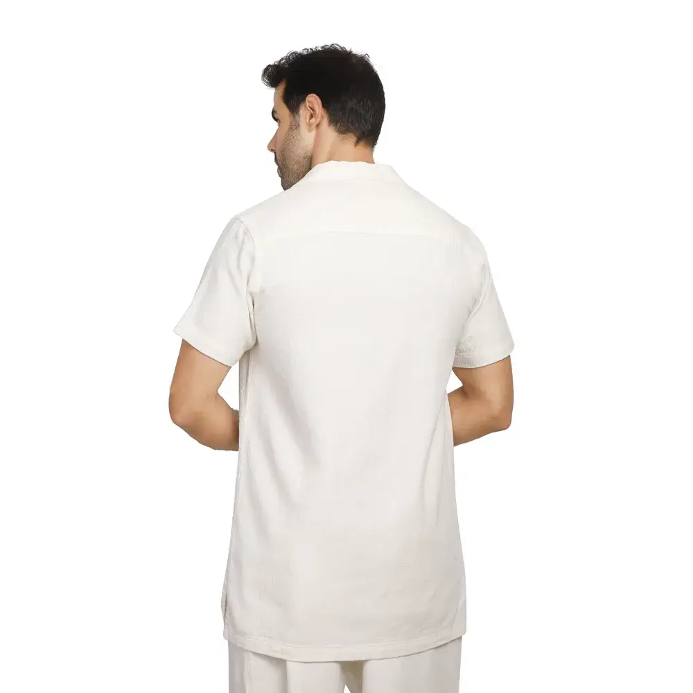 Coup - Offwhite Linen Textured Men's Shirt Coup - Offwhite Linen Textured Men's Shirt - Image 2