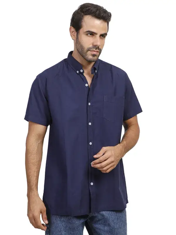 Coup - Chest Pocket Regular Fit Shirt with Short Sleeves