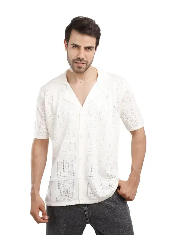 Coup - Pattern Short Sleeves Men's Shirt