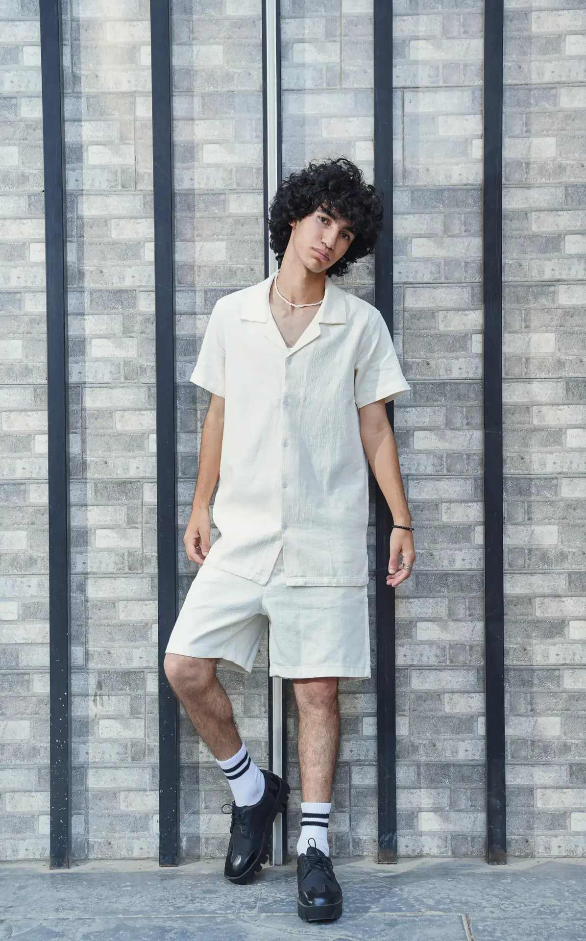 Coup - Offwhite Linen Textured Men's Shirt Coup - Offwhite Linen Textured Men's Shirt