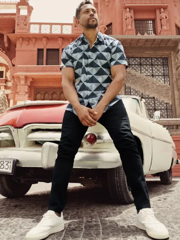 Coup - Men's Texture Shirt with Short Sleeve