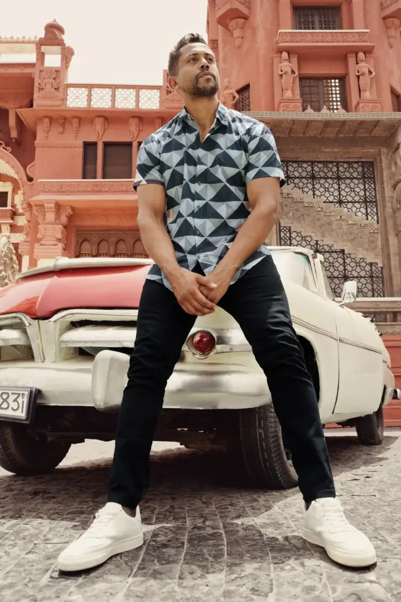 Coup - Men's Texture Shirt with Short Sleeve