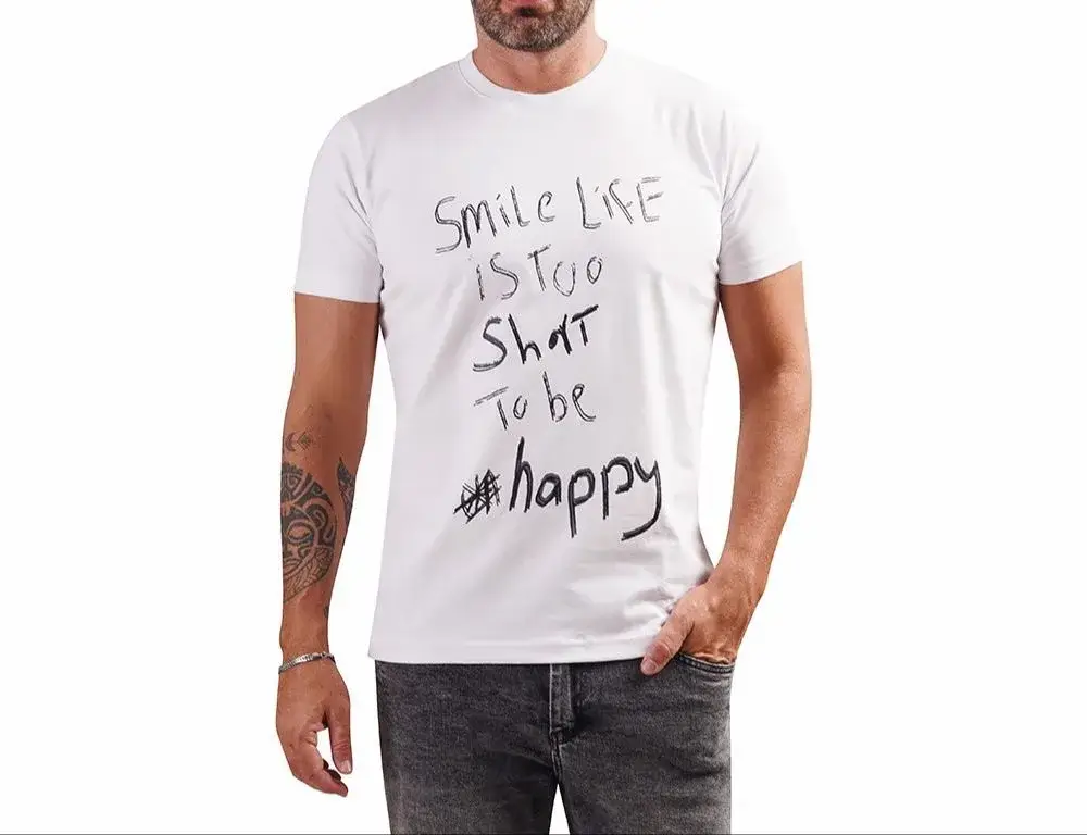 Coup Collection - Text Print T-Shirt with Short Sleeves Coup Collection - Text Print T-Shirt with Short Sleeves