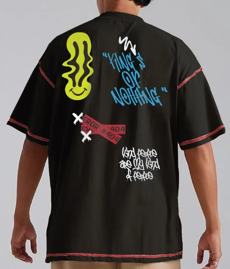 Coup Collection - Relaxed Fit Printed Cotton T-Shirt - Image 2