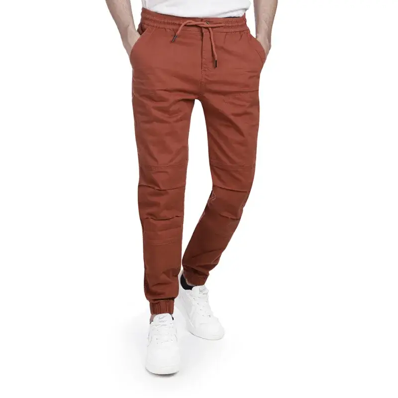 Men's Gabardine Cotton Linen Slim Fit Side Pocket Stretch Chino Pants