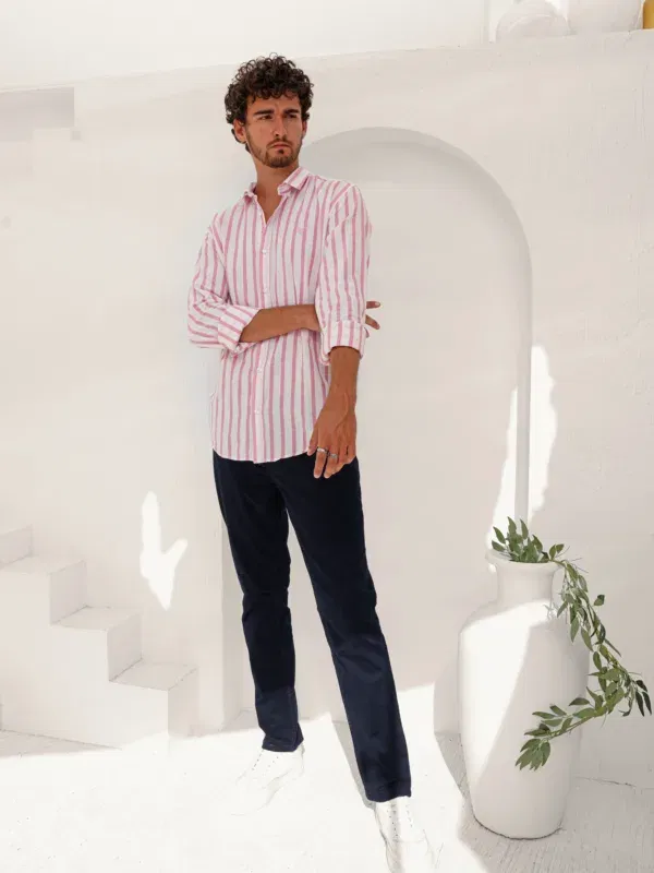 Coup - Vertical Stripe Button Down Shirt