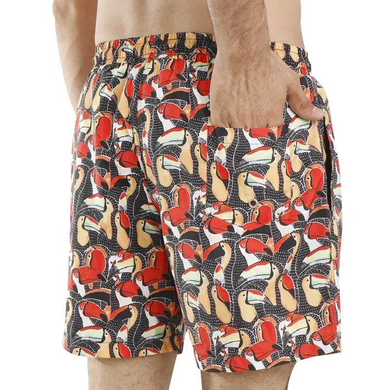 Coup - Bird Print Multicolored Shorts - Image 2