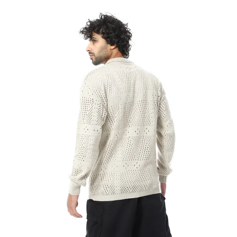Coup Collection - Polo Collar Knit Sweater for Men - Image 2