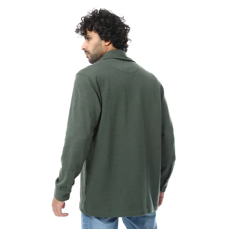 Coup Collection - Men's Single Pocket Flap Oversize Winter Shirt - Image 2