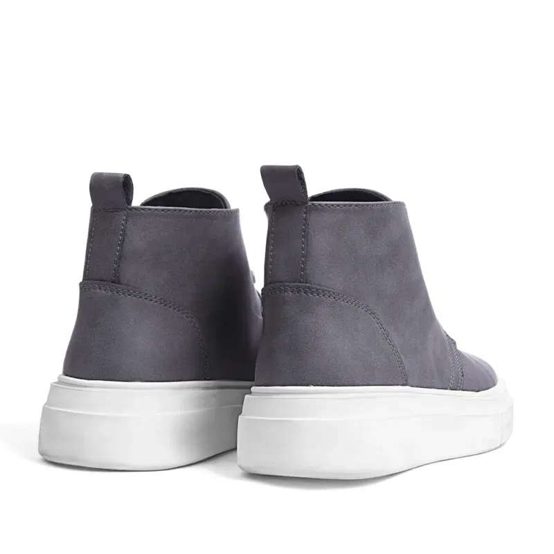 Men's Comfortable Fit Detailed Half High Quality Leather Boots - Image 2