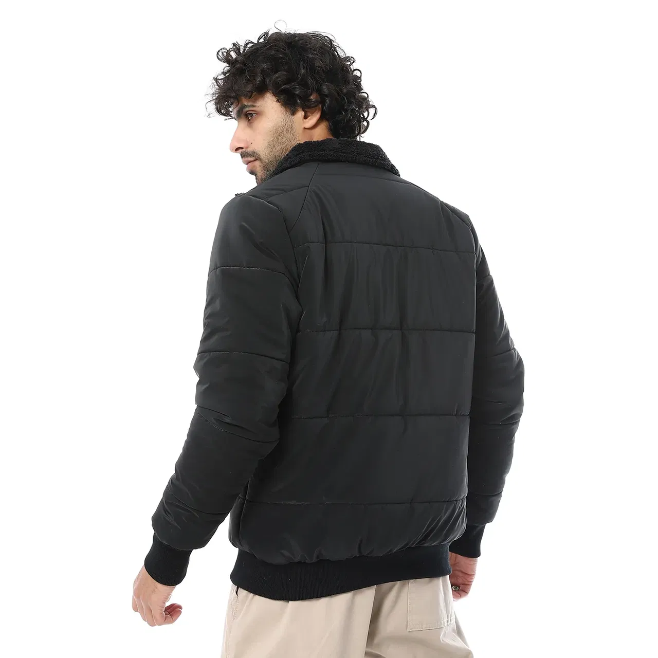 Coup Collection - Puffer Jacket with Stand Collar and Pocket, Zipper Closure Coup Collection - Puffer Jacket with Stand Collar and Pocket, Zipper Closure - Image 2