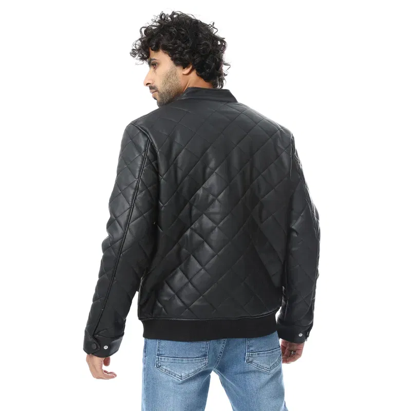 Coup Collection - Zipper Men's Leather Jacket - Image 2
