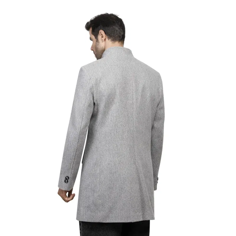 Coup Collection - Men’s Regular Fit Button Flared Wool Like Coat - Image 2