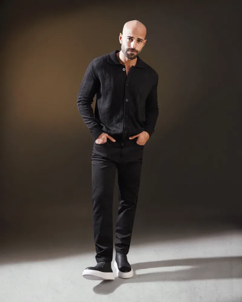 Coup Collection - Polo Collar Knit Sweater for Men