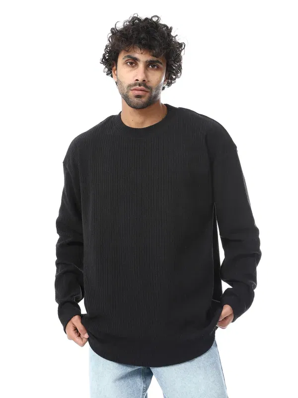 Coup Collection - Men's Texture Round Neck and Long Sleeves