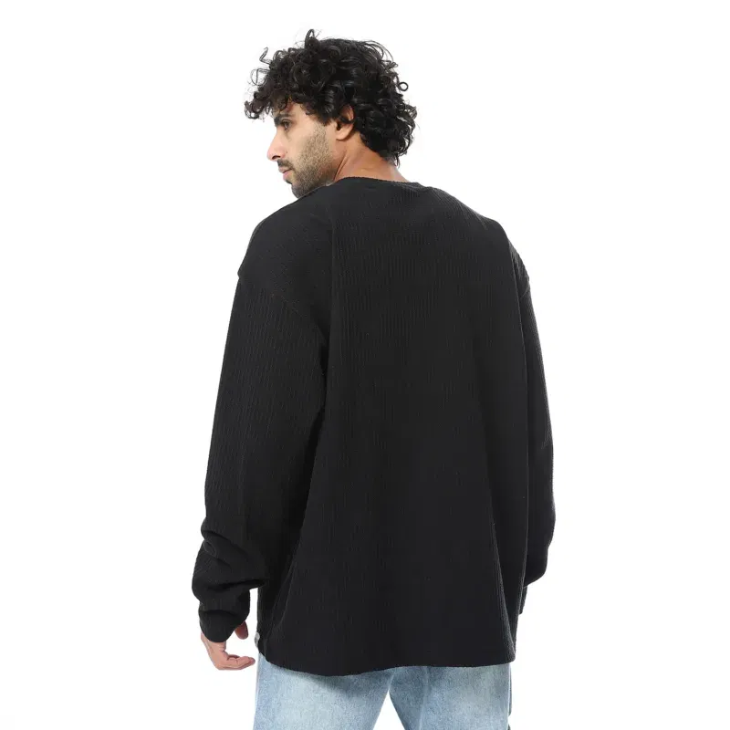 Coup Collection - Men's Texture Round Neck and Long Sleeves - Image 2