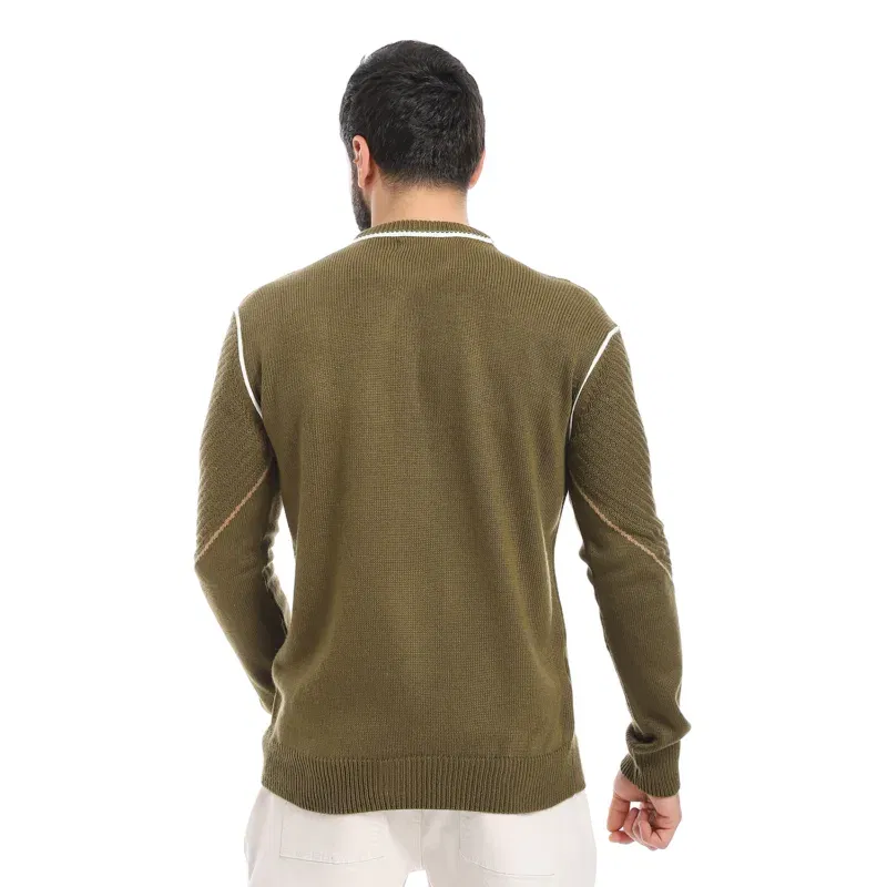 Coup - Blocked Slim Fit Crew Neck Knitwear Sweater - Image 2