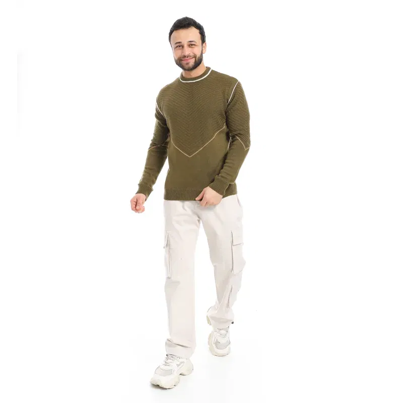 Coup - Blocked Slim Fit Crew Neck Knitwear Sweater