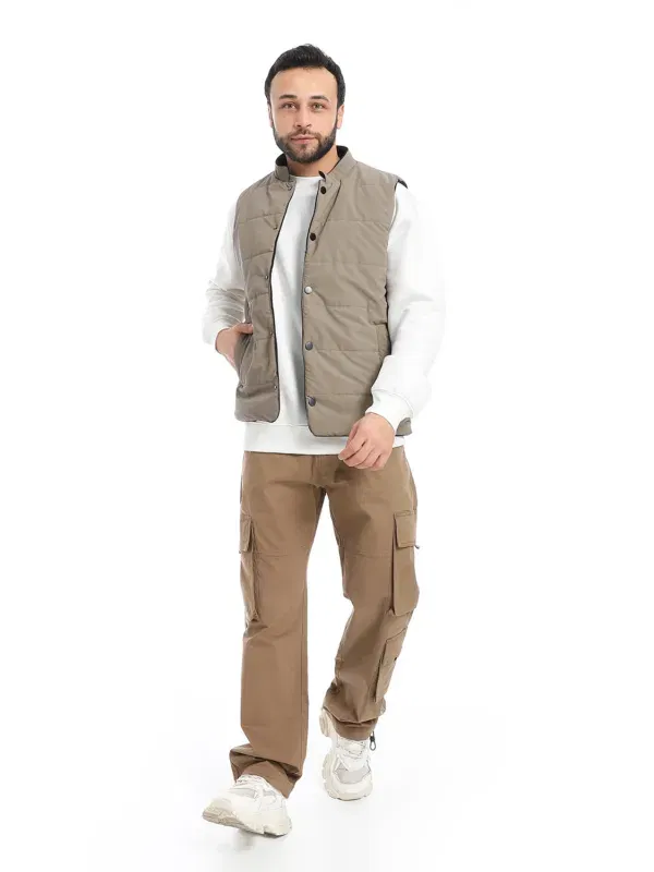 Coup - Men's Multi-Pocket Puffer Vest with Fleece Inside