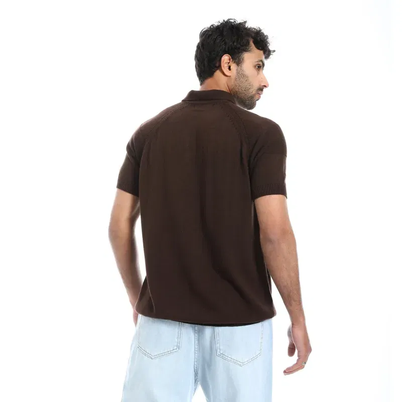 Coup - Collection Polo Neck Knitwear T-Shirt - Regular Fit, Cotton, Short Sleeve - Image 2