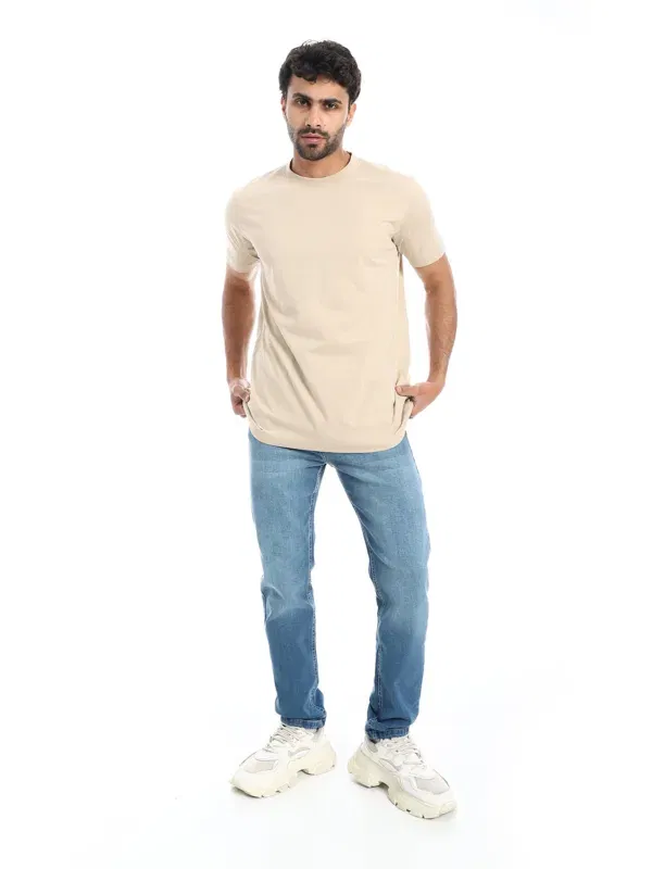 Coup - Plain T-Shirt With Round Neck And Short Sleeves