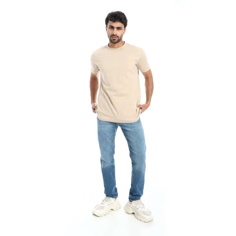 Coup - Plain T-Shirt With Round Neck And Short Sleeves