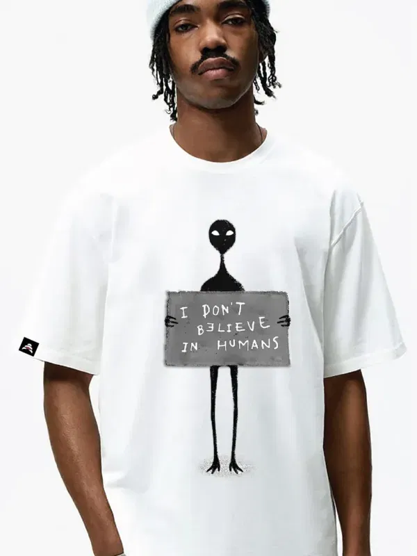 Coup – I Don't Believe In Humans Printed Regular Fit T-shirt