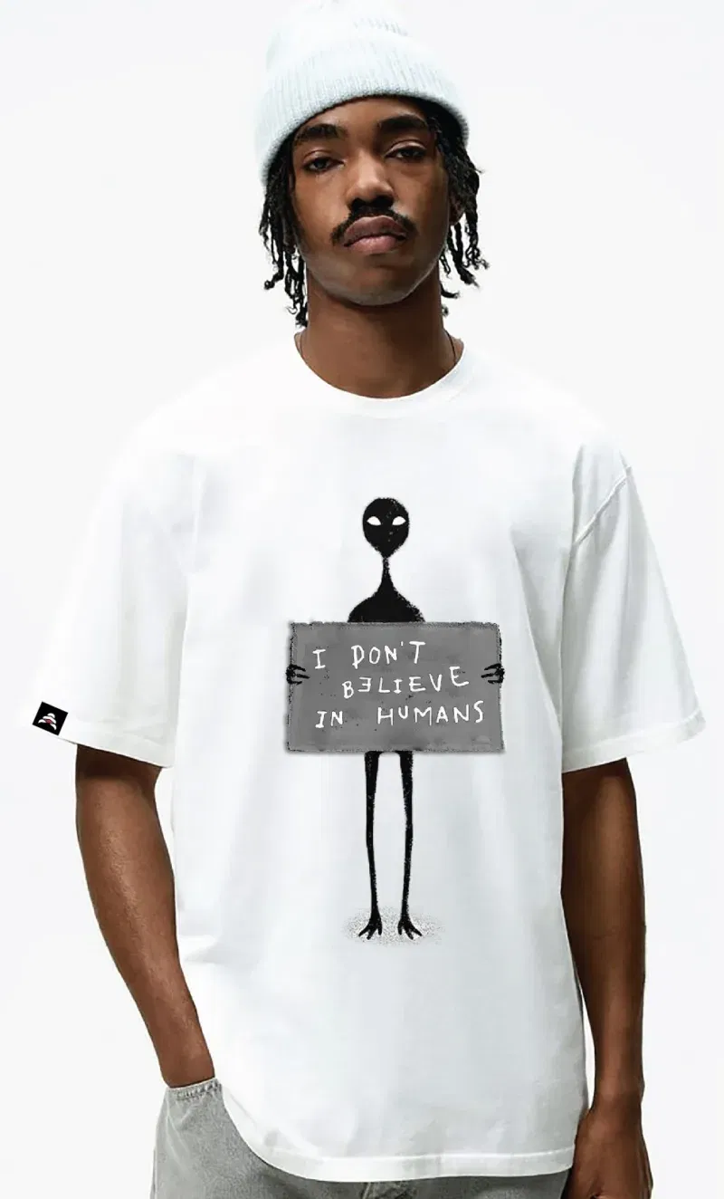 Coup – I Don't Believe In Humans Printed Regular Fit T-shirt