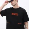 Coup - Men's Brave Text Printed T-shirt