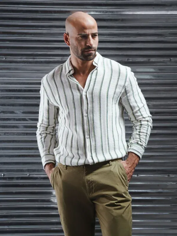Coup - Men's Regular Linen Shirt With Long Sleeve