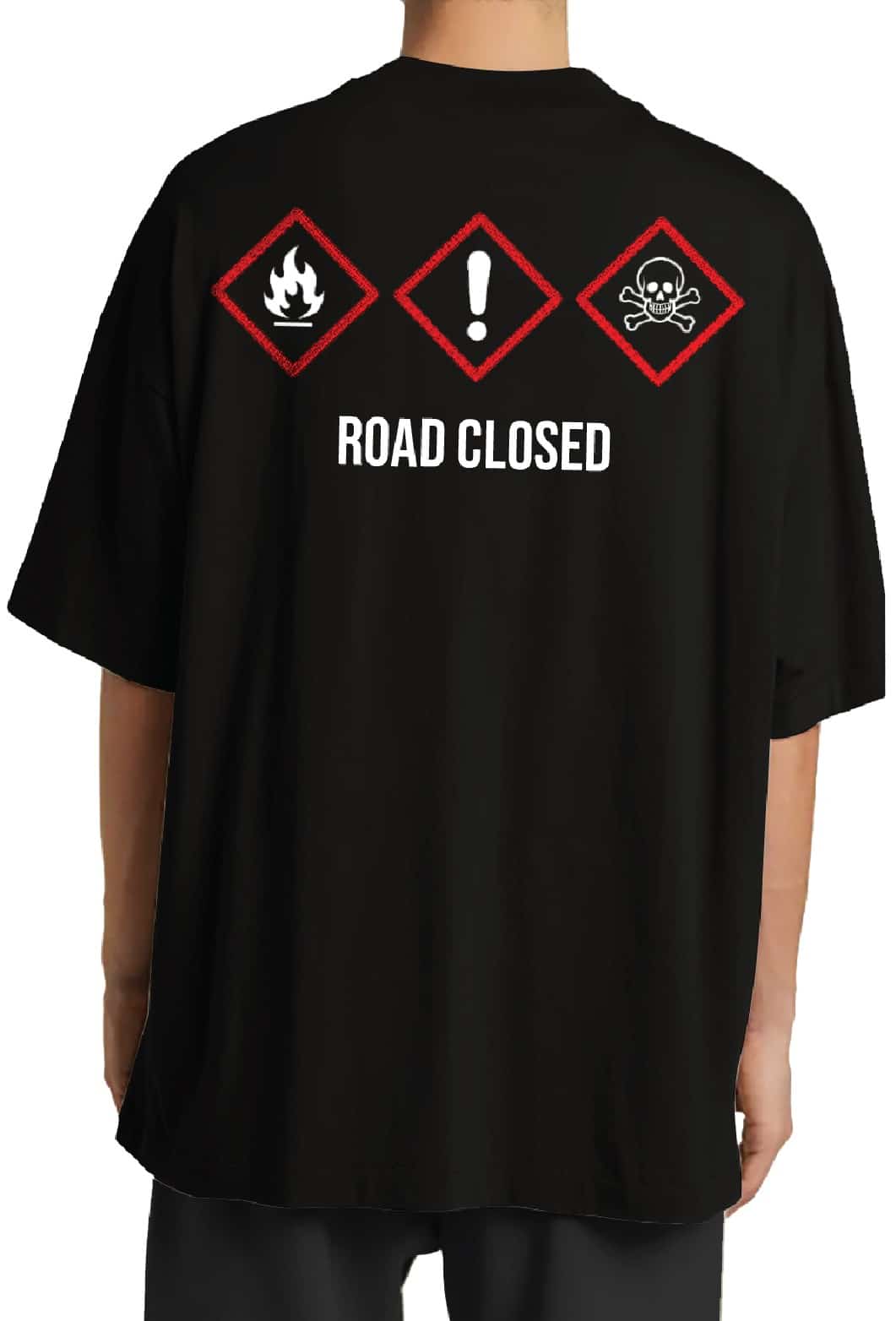 Coup - Black Road Closed T-Shirt - Back Print - Image 2