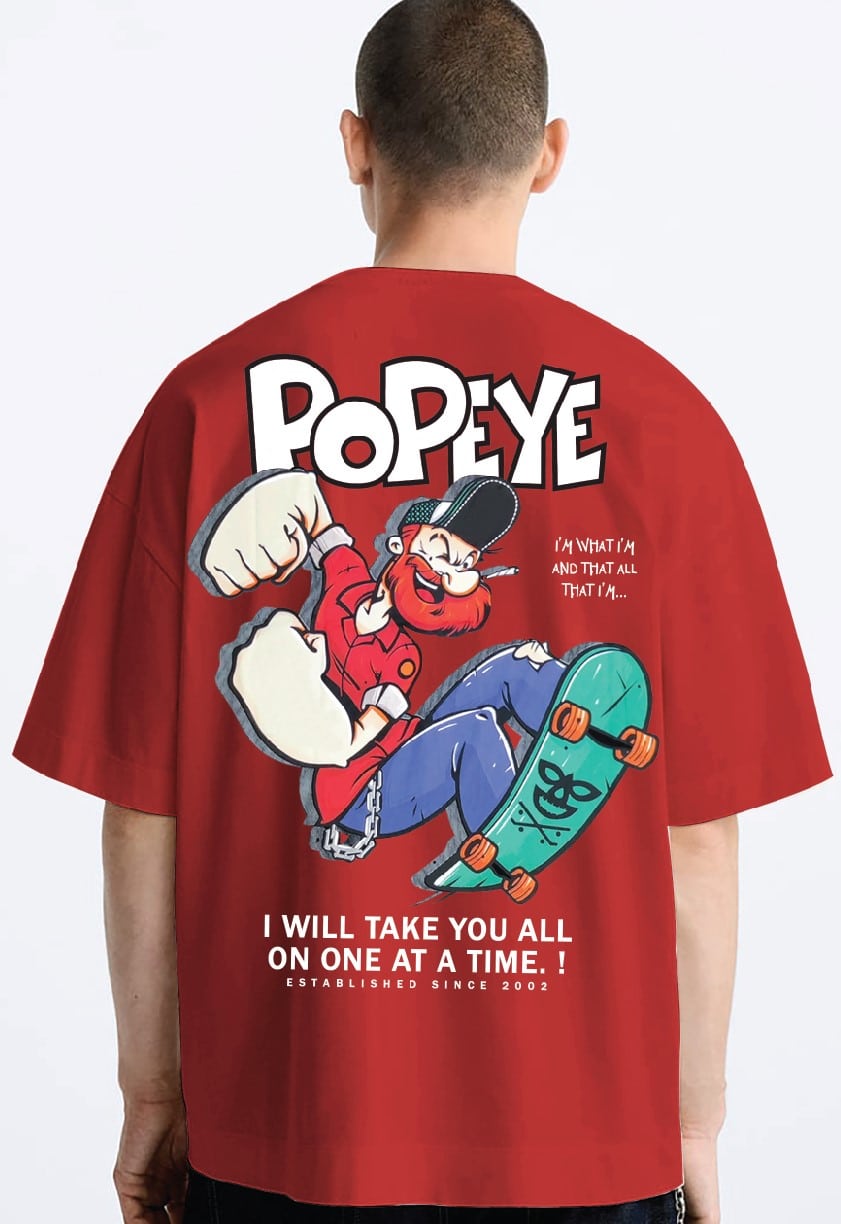 Coup - Popeye Back Printed Oversize T-shirt - Image 2