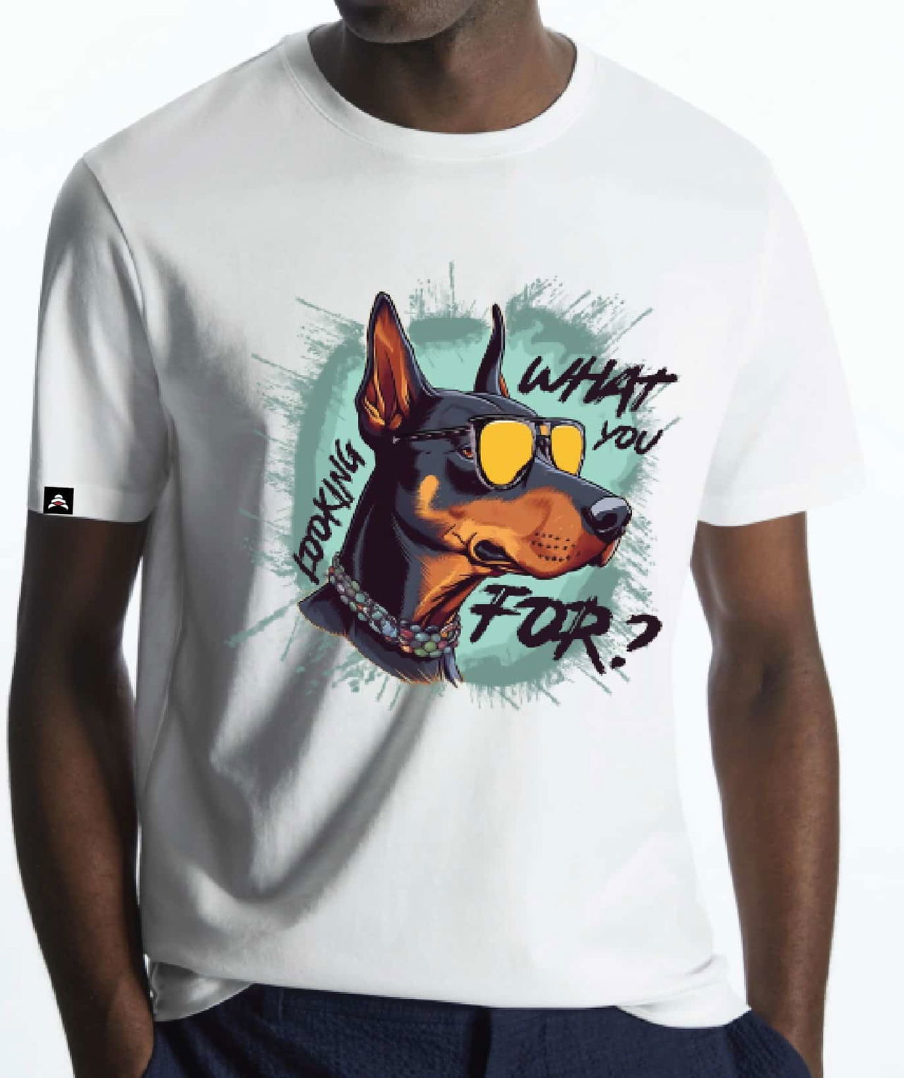 Coup - Cotton Short Sleeve T-Shirt - With Dog Detail