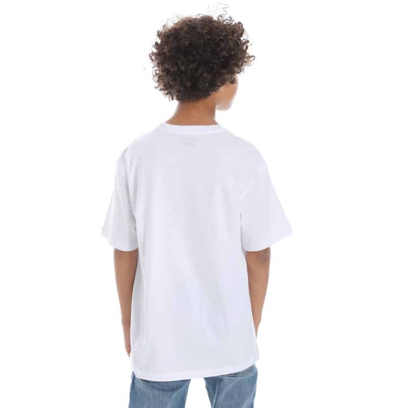 Coup - Boy White Printed Loose Fit Half Sleeves T-Shirt - Image 2